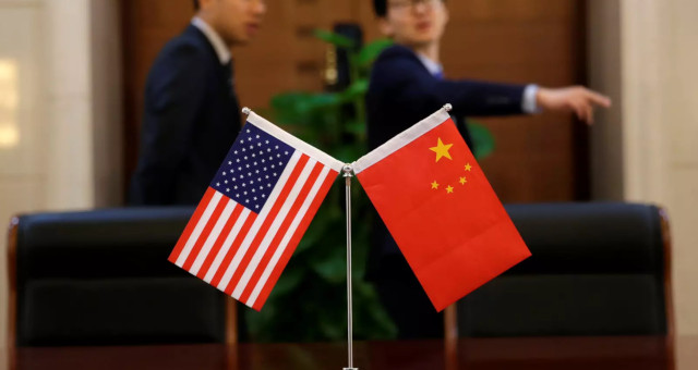 China EUA Bandeiras Guerra Comercial