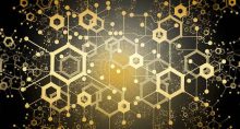 blockchain dourado rede tecnologia conexão interligado