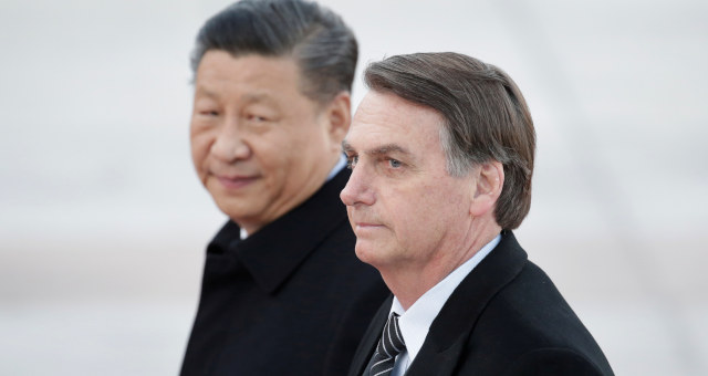 Presidentes Xi Jinping e Jair Bolsonaro