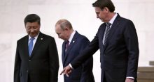 Presidentes Jair Bolsonaro, Vladimir Putin (Rússia) e Xi Jinping (China