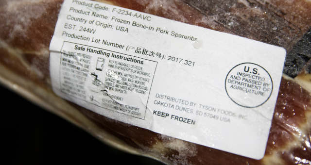 Carne suína importada em restaurante em Pequim, China