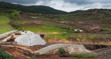 Vista da barragem de rejeitos da mineradora brasileira Vale que entrou em colapso em Brumadinho