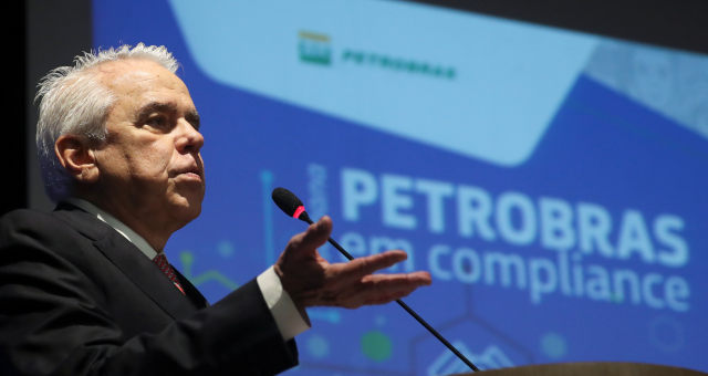 Roberto Castello Branco, CEO da Petrobras, discursa durante evento da empresa no Rio de Janeiro