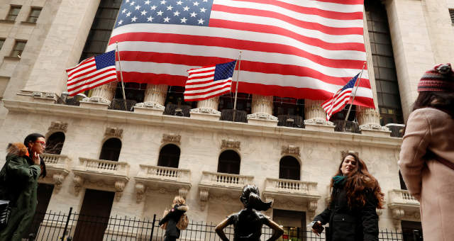 Wall Street EUA Bandeira Mercados