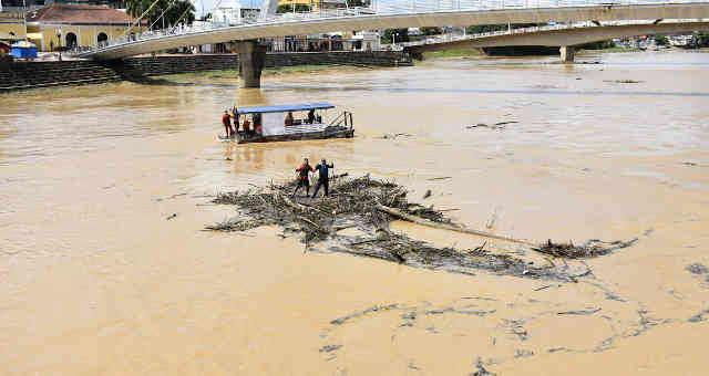Enchente no Rio Acre, no Acre, em fevereiro de 2021