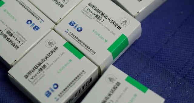 Caixas da vacina da chinesa Sinopharm contra a Covid-19