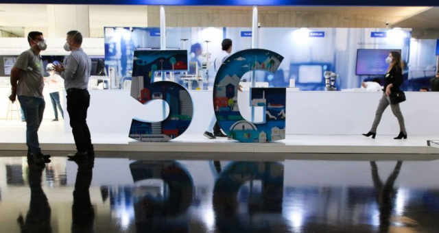 Exposição de tecnologia 5G Digital Day no Salão Negro do Congresso Nacional