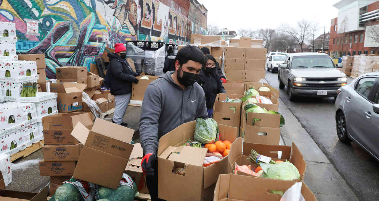 Entrega de alimentos em Chicago