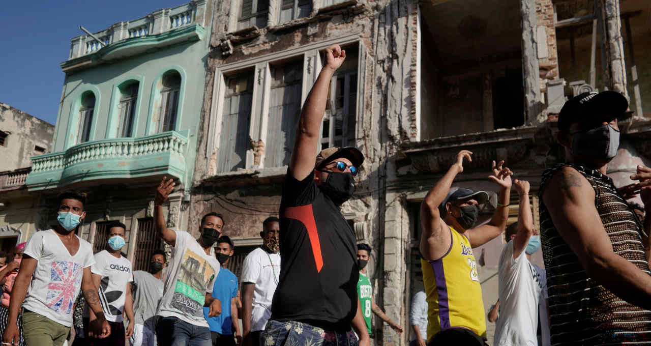 Protesto em Havana, Cuba