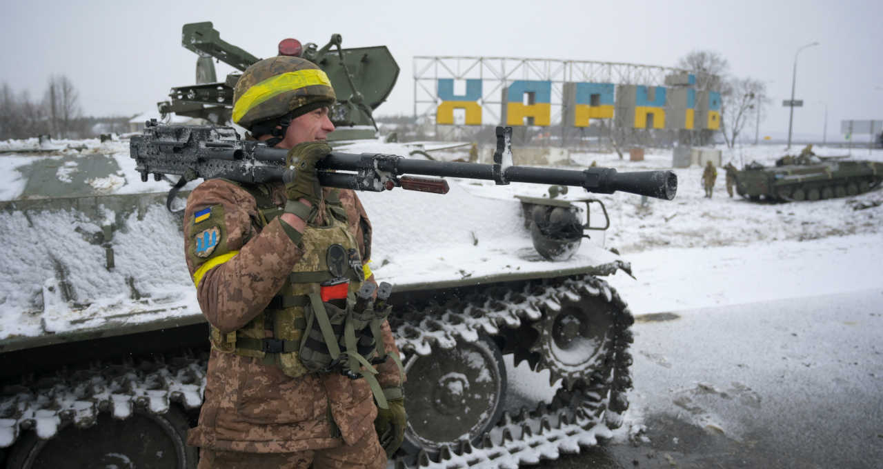 Soldado da Ucrânia, durante invasão da Rússia
