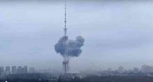 Torre de TV de Kiev atacada pela Rússia em 01 de março de 2022