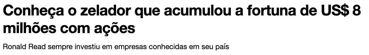 Conheça o zelador que acumulou a fortuna de US$ 8 milhões com ações