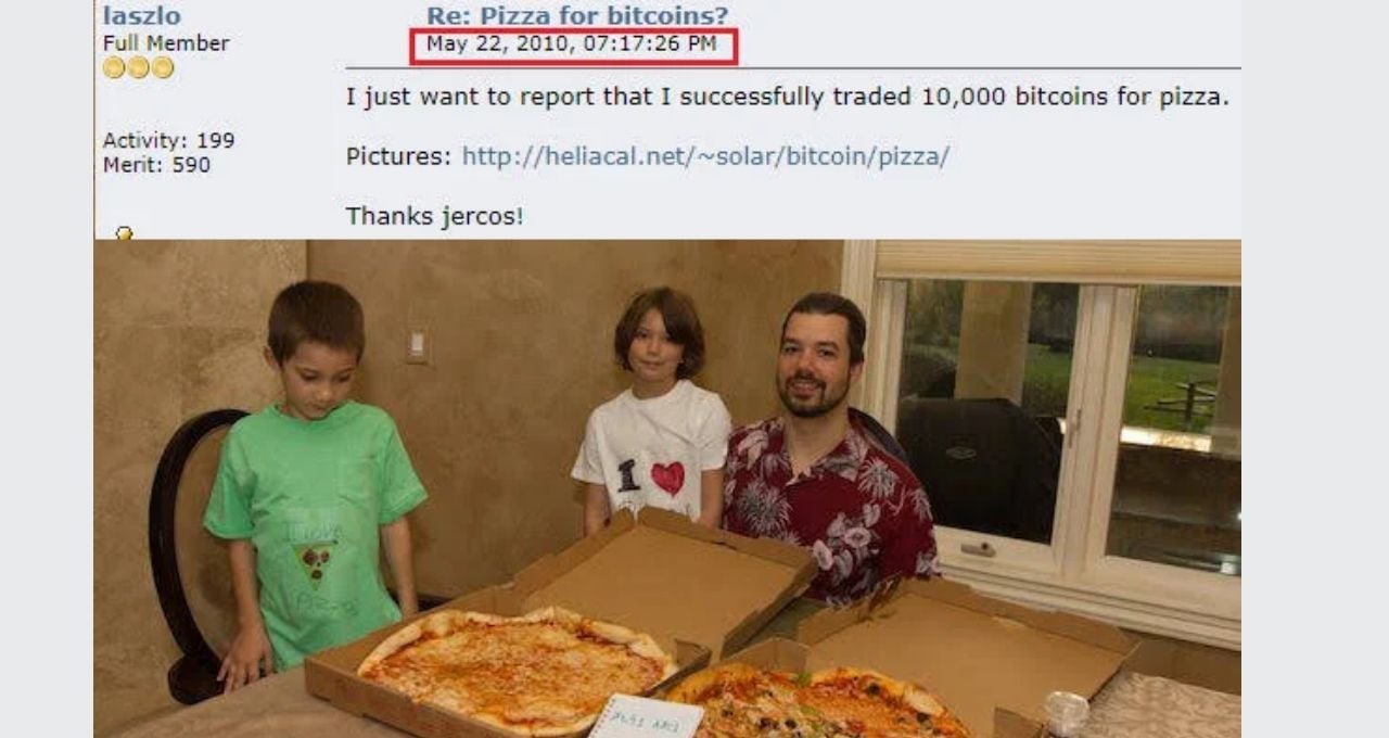 Bitcoin Pizza Day criptomoedas