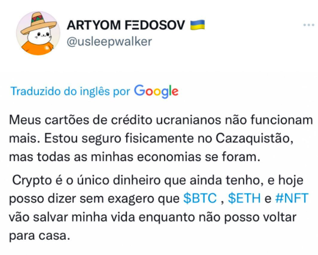 Ucraniano diz que criptomoedas salvaram sua vida durante crise em seu país