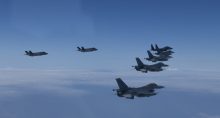 Caças das Forças Aéreas dos EUA e da Coreia do Sul