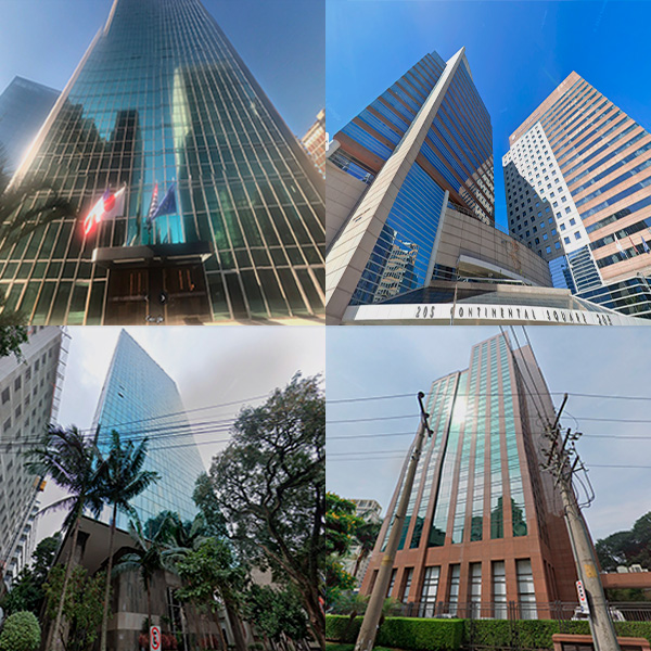 Imagens de alguns prédios comerciais de fundos imobiliários