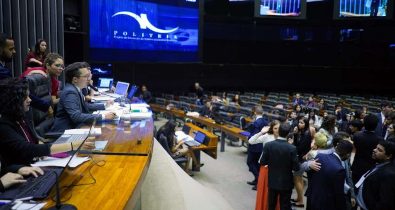 Sessão do projeto Politeia, realizada em 2019, no Plenário da Câmara dos Deputados