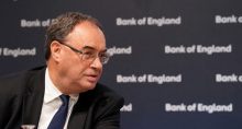 Presidente do Banco da Inglaterra, Andrew Bailey, em Londres, Reino Unido.