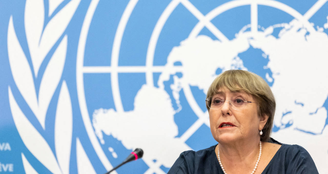 Alta comissária da ONU para os Direitos Humanos, Michelle Bachelet, durante entrevista coletiva em Genebra