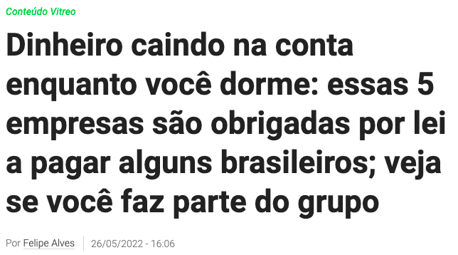 Dinheiro caindo na conta enquanto você dorme: essas 5 empresas são obrigadas por lei a pagar alguns brasileiros; veja se você faz parte do grupo