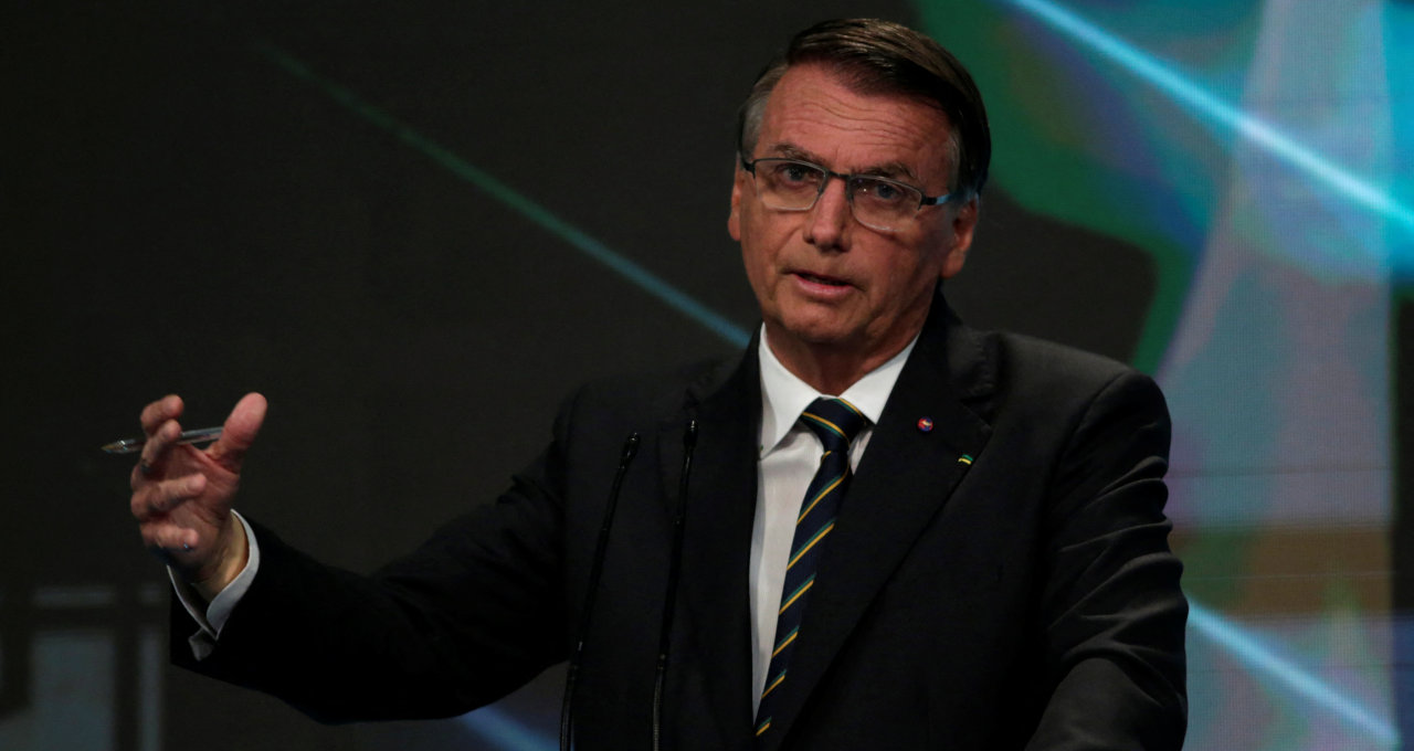 Presidente Jair Bolsonaro durante debate realizado nos estúdios do SBT em São Paulo