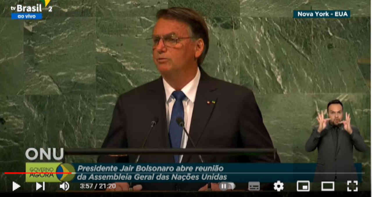 Jair Bolsonaro discursa na abertura da 77ª Assembleia Geral da ONU