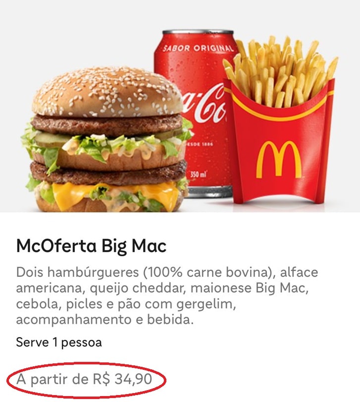 preço big mac mcdonalds balanço 4t22