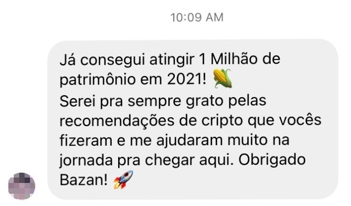 Depoimento de investidor que lucrou com cripto