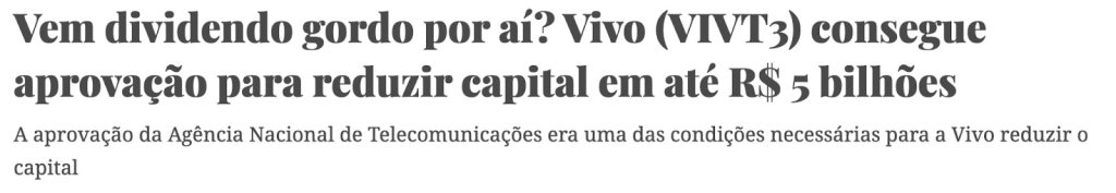 dividendos Vivo