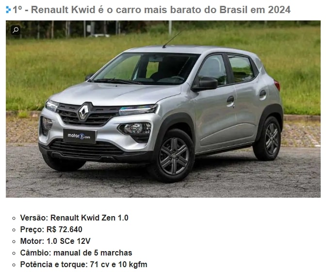 carros com desconto kwid